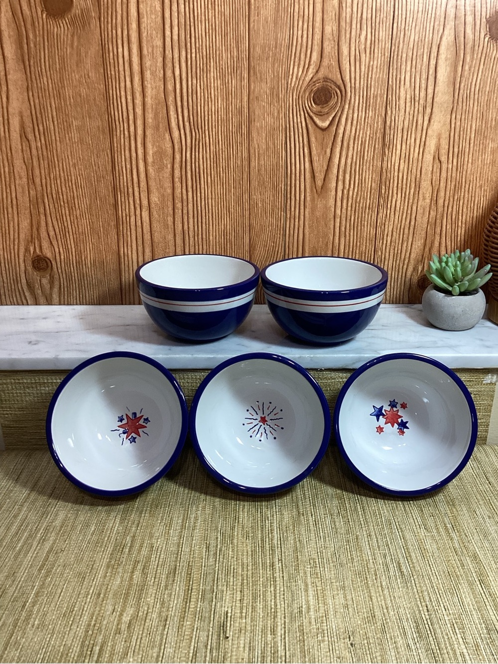William Sonoma Retired Fire Cracker Collection 5 Bowls